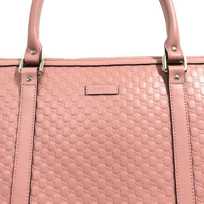 Gucci Women's Microguccissma Soft Calf Leather Light Pink Medium Top Zip Tote 449655