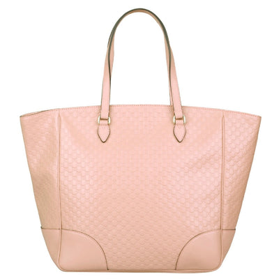 Gucci Women's Microguccissma Soft Calf Leather Soft Pink Large Top Zip Tote 449242