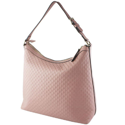 Gucci Women's  Microguccissma Soft Leather Light Pink Medium Hobo Tote 449732