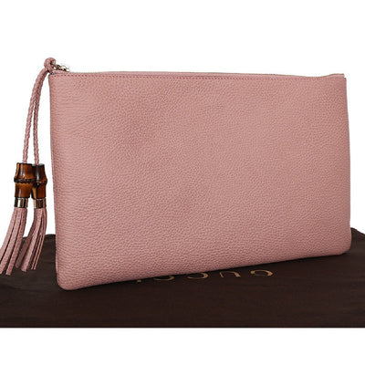 Gucci Women's Soft Pink Large Bamboo Clutch 449653