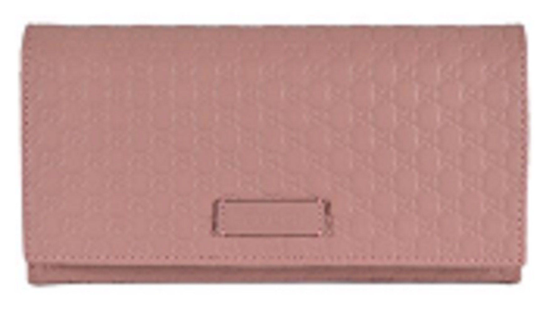 Gucci Women's Soft Pink GG Microguccissima Continental Flap Leather Wallet 449396