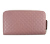 Gucci Women's Soft Pink Microguccissima GG Zip Around Leather Wallet 449391