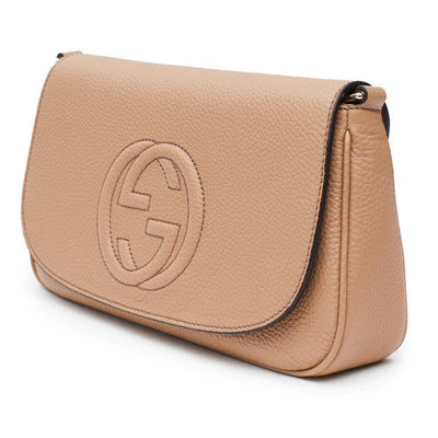 Gucci Women's Soho Disco Camelia Beige GG Chain Cross Body 536224