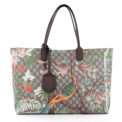 Gucci Women's Tian Patterned GG Supreme Canvas Large Shopping Tote 427015