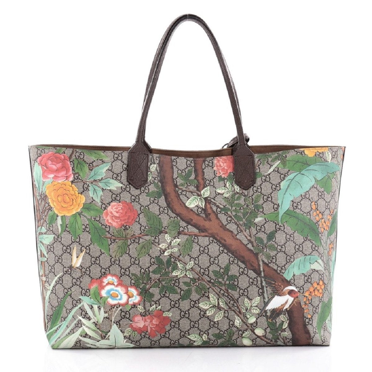 Gucci Women's Tian Patterned GG Supreme Canvas Large Shopping Tote 427015