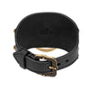 Gucci Womens Black Gold Feline Head Pelle Toscano Leather Cuff Bracelet 504036