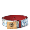 Gucci Womens Blooms GG Canvas Leather Tiger Head Buckle Belt 80/32 546384