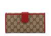 Gucci Womens Canvas GG Logo Wallet With Red Leather Trim 231841