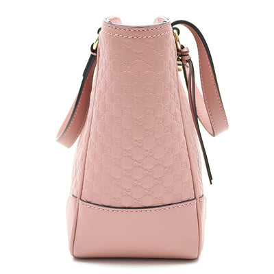 Gucci Womens GG Microguccissima Calf Leather Soft Pink Tote Crossbody Bag 449241