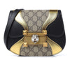 Gucci Womens GG Supreme Canvas Black Gold Osiride Shoulder Bag 500781