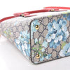 Gucci Womens GG Supreme Canvas Red Leather Blooms Blue Floral Satchel 546316