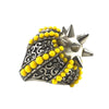 Gucci Womens Metal Center Glass Pearl With Spikes and Yellow Beads Ring 425194