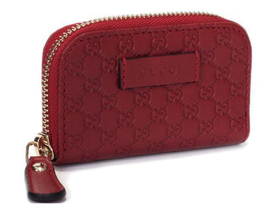 Gucci Womens Microguccissima Rosso Red Soft Leather Zip Around Money Case 449896