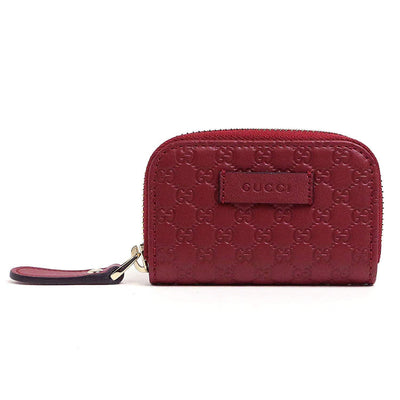 Gucci Womens Microguccissima Rosso Red Soft Leather Zip Around Money Case 449896