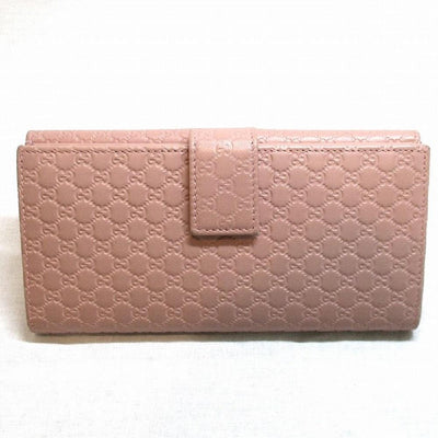 Gucci Womens Microguccissima Soft Pink Leather Continental Flap Wallet 449393