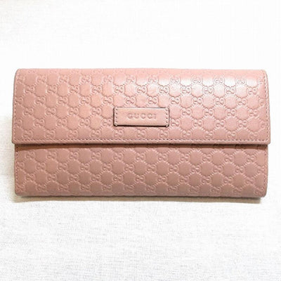 Gucci Womens Microguccissima Soft Pink Leather Continental Flap Wallet 449393