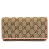 Gucci Womens Original Beige GG Canvas Pink Continental Wallet 346058