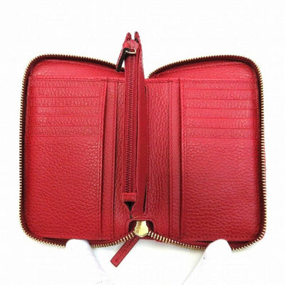 Gucci Womens Original GG Canvas Red Leather Trim Wallet 420113