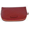 Gucci Womens Red Leather Micro GG Guccissima Cosmetic Bag 449893