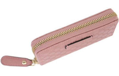 Gucci Womens Soft Pink Microguccissma GG Zip Around Money Case Wallet 544249