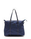 Gucci Zip Top Guccissima Navy Blue Detachable Strap GG Nylon Tote Handbag 510332