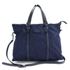 Gucci Zip Top Guccissima Navy Blue Detachable Strap GG Nylon Tote Handbag 510332