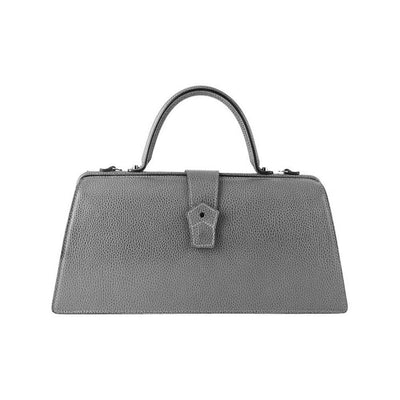 Hester van Eeghen Classic Klipper Wide Asymmetrical Grey Leather Handbag