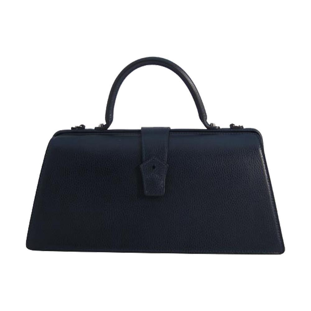 Hester van Eeghen Women's Klipper  Navy Blue Leather Tote Handbag