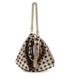 Jimmy Choo Callie Black/Caramel Check Sequin Embroidery Mix Bag SQR 0C7574