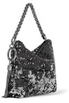 Jimmy Choo Callie Black/Silver Double Faced Sequin Handbag DFS/000071