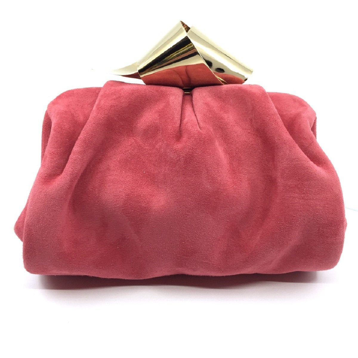 Jimmy Choo Cara/S Madeline Pink Suede Bow Knot Clasp Clutch Handbag SUE