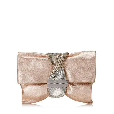 Jimmy Choo Chandra Chainmail Bracelet Metallic Ballet Pink Leather Handbag APE/110323