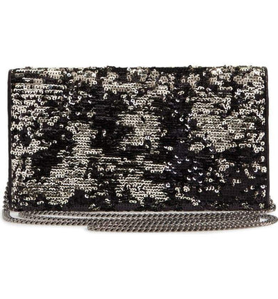 Jimmy Choo Emmie Black/Silver Double Faced Sequins Handbag DFS/000071