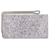 Jimmy Choo Emmie Painted Coarse Glitter Platinum Mix Fabric Clutch Handbag GTZ/OO0007