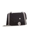 Jimmy Choo Finley Black Velvet Silver Glitter Spotted Handbag GSV/000071