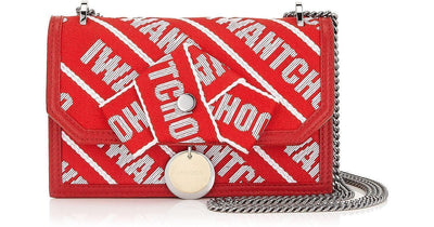 Jimmy Choo Finley "IWANTCHOO" Red Logo Tape Bow Closure Crossbody OLG 0C6623