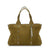 Jimmy Choo Lockett Suede & Metallic Shopper Green Olive Steel Satchel Tote