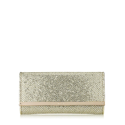 Jimmy Choo Milla Champagne Glitter Fabric Handbag GFA/144