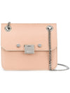 Jimmy Choo Mini Ballet Pink Rebel Cross Body Bag Silver Chain Strap REBEL/XB