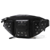 Jimmy Choo Orion Black/Gunmetal Leather Biker Stars Waist Pouch Handbag BLS/183