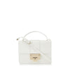 Jimmy Choo White Grainy Calf Leather Silver Hardware Cross Body Bag OGRC|028