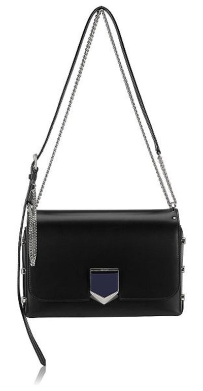 Jimmy Choo Women's Black Chrome Lockett Spazzolato Leather Bag SBK012573