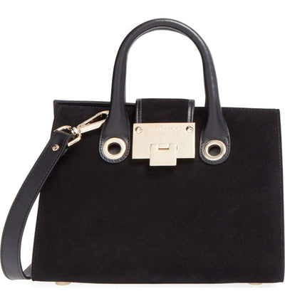 Jimmy Choo Women's Black Riley's Mini Suede Tote Crossbody Bag OCERT028