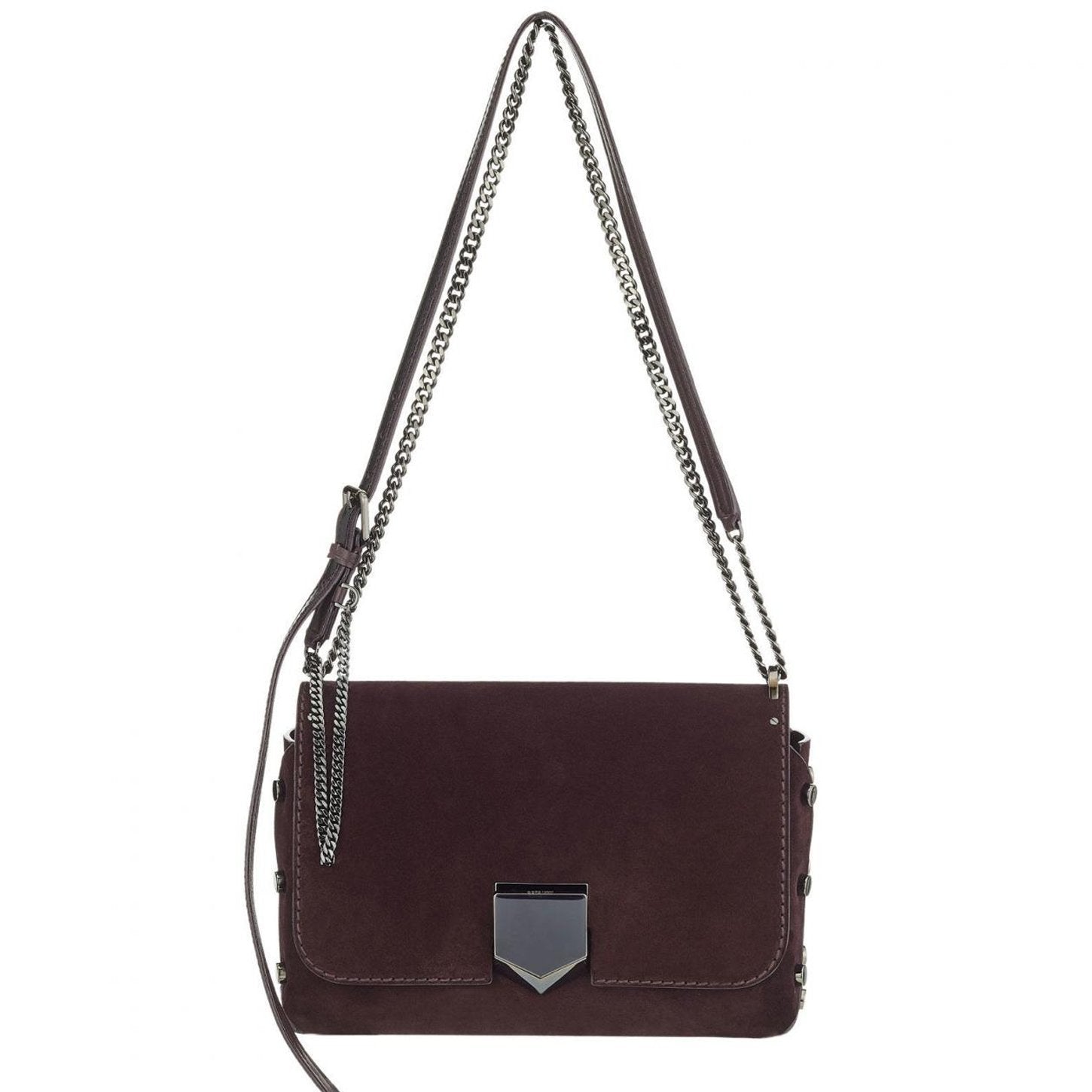 Jimmy Choo Women's Burgundy Suede Lockett City Crossbody Handbag 060846