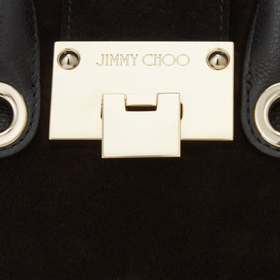 Jimmy Choo Women's Large Riley Black Suede Crosta Handbag Tote OCERT028