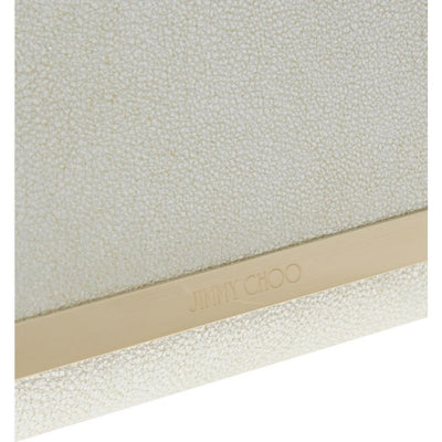 Jimmy Choo Women's Metallic "Milla" Lambskin Silver Gold Leather Clutch Bag GLE151