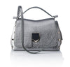 Jimmy Choo Women's Metallic Silver Grainy Leather Satchel Handbag MGL016