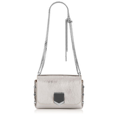 Jimmy Choo Women's Metallic Silver Lockett City Cross Body Bag AA0202