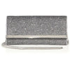 Jimmy Choo Women's Milla Glitter Metallic Anthracite Silver Clutch Bag LAG144