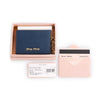 Miu Miu Baltico Navy Leather Credit Card Holder Madras Chain 5MC320